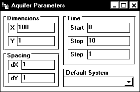 [Aquifer Paramters window]