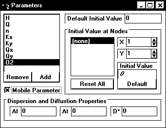 [Parameters Window for a Mobile Solute]