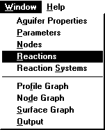 [Selecting <STRONG>Reactions</STRONG> from the <STRONG>Window</STRONG> menu.]